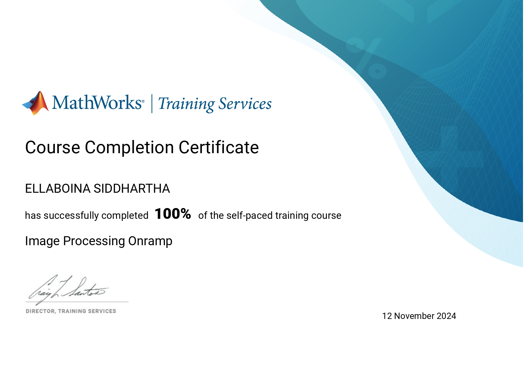 MathWorks Certificate